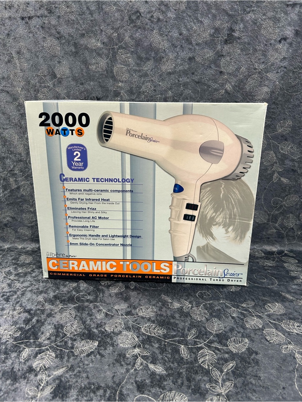 Jibere de Paris ceramic hair dryer porcelain professional turbo open box